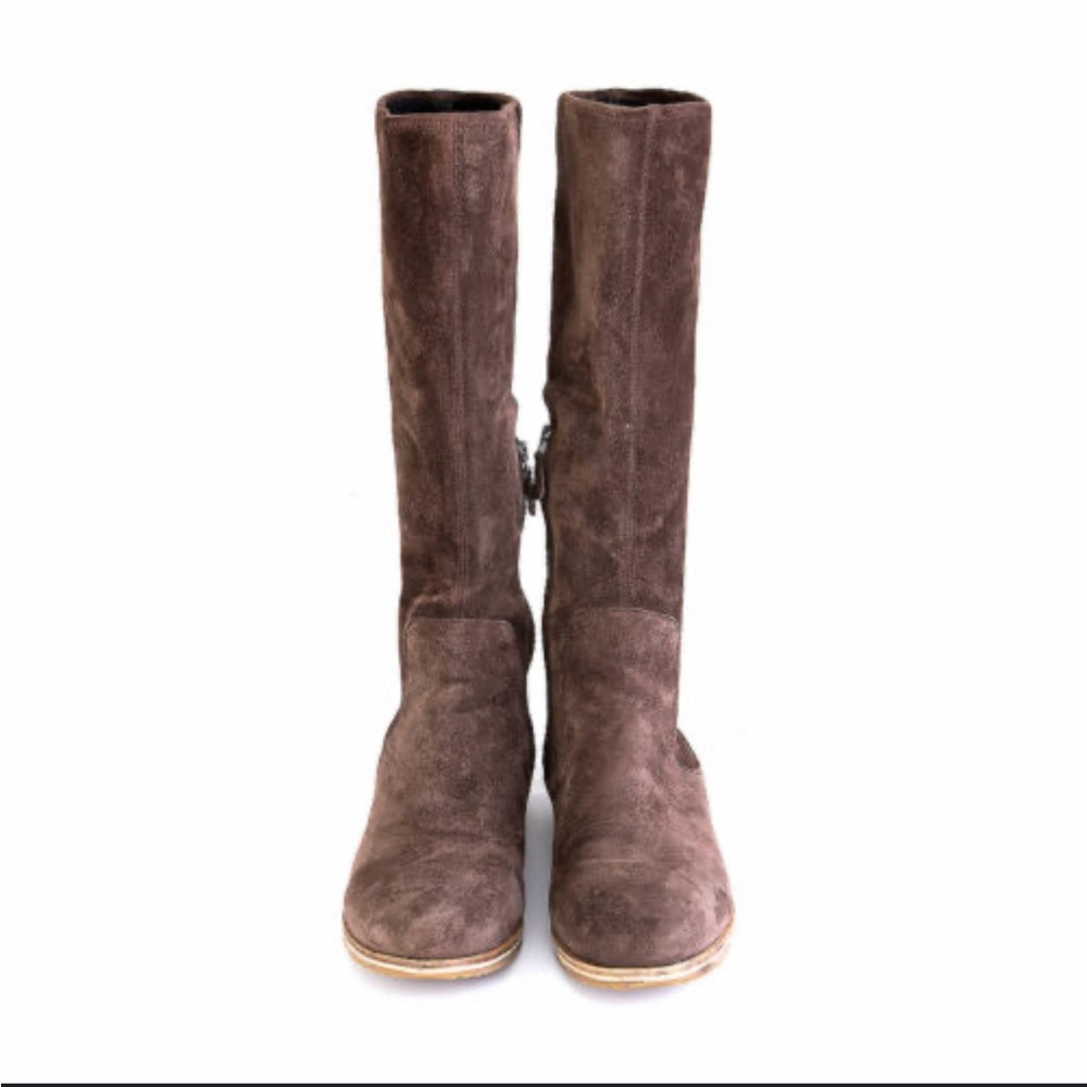 Prada | Brown Suede Tall Boots 36.6 Leather - Picture 2 of 11